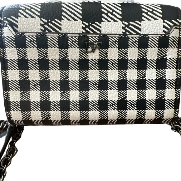 Diane Von Furstenberg Black And Checkered White Mini Crossbody NEW - Picture 4 of 7